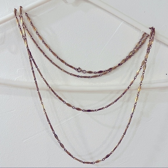 𝅺long gold necklace-54 inches - Picture 2 of 5